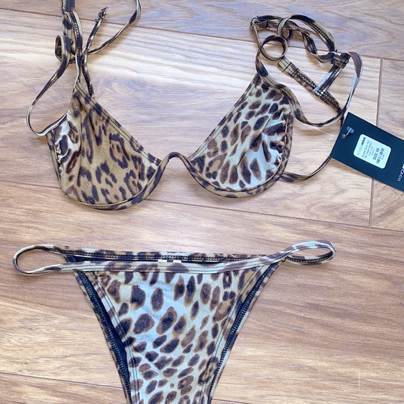 STUNNING Leopard Print Bikini Set NEVER WORN - Picture 1 of 1